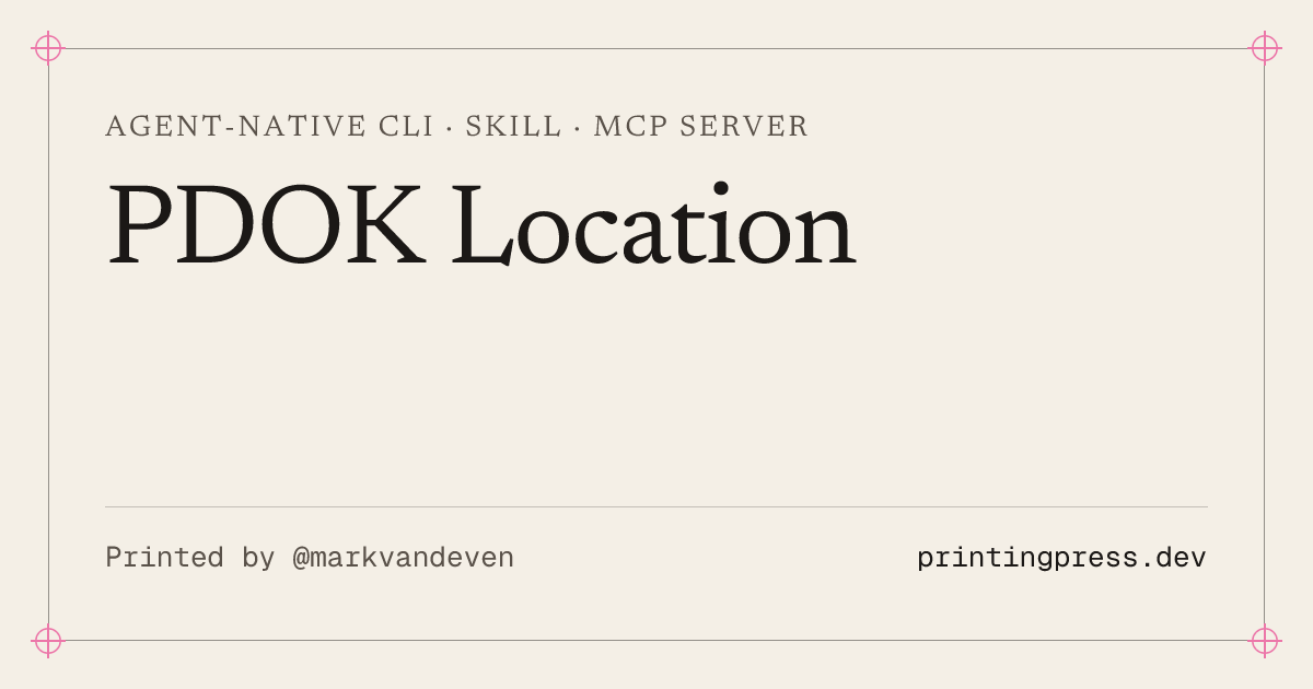 PDOK Location — agent-native CLI, skill and MCP server